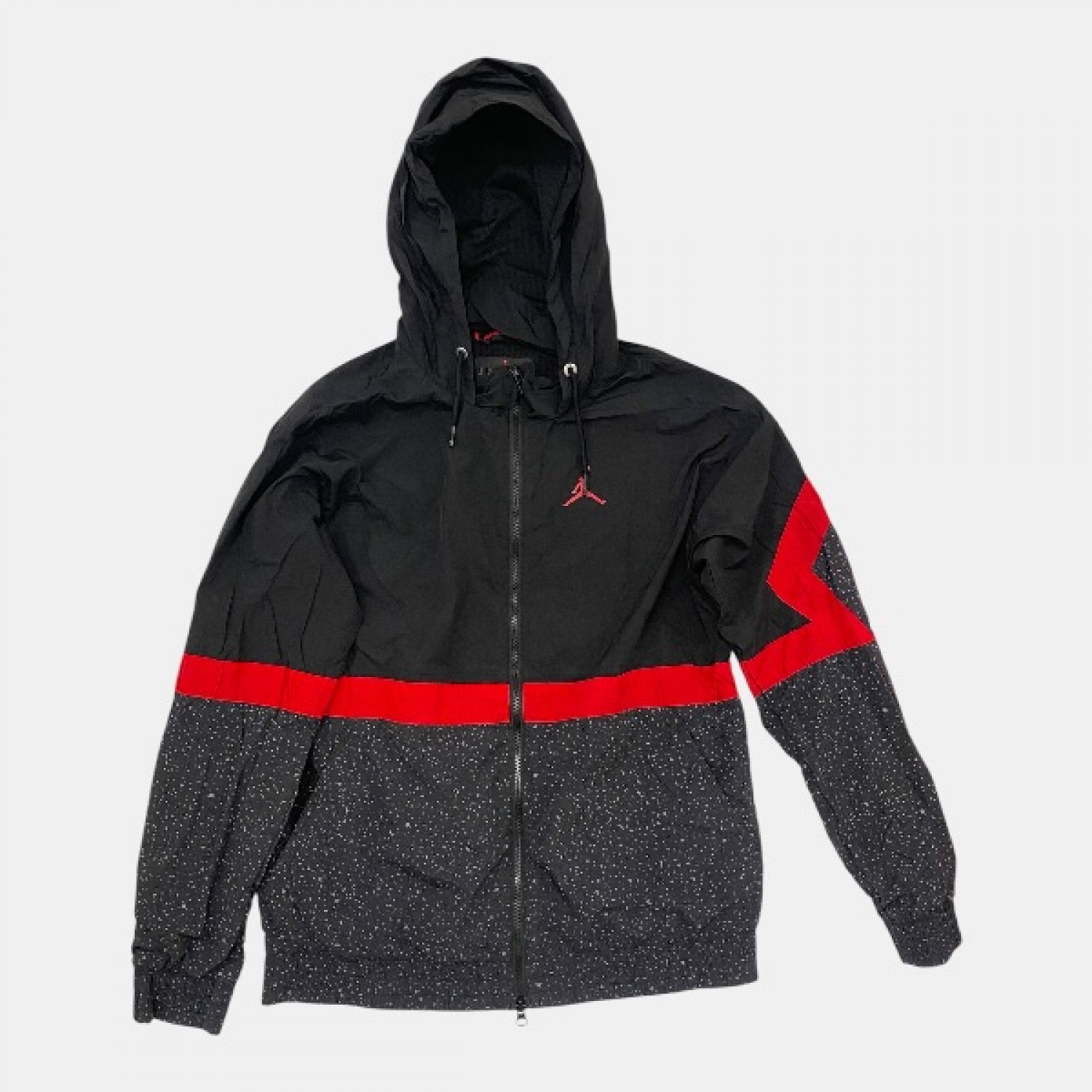 Jordan Jumpman Colorblock Hooded Jacket Μαύρο Κόκκινο /pre owned